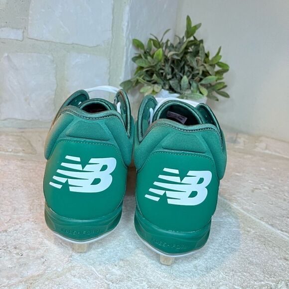 New Balance 3000 V4 Metal Baseball Cleats Green/White sz 17 - Picture 4 of 6